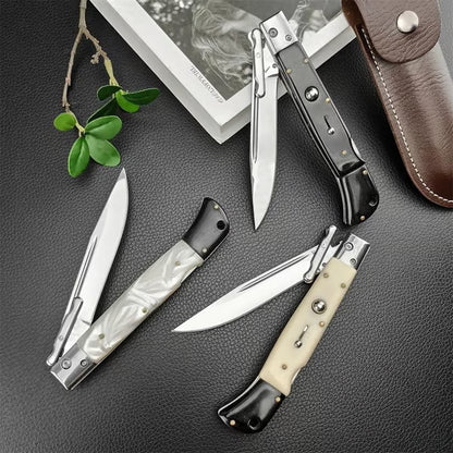 440C Stainless Steel Outdoor Folding Knife 4.1-Inch with Durable Shell Resin Handle🗡️