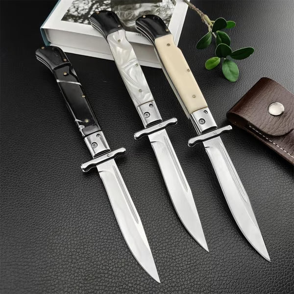 440C Stainless Steel Outdoor Folding Knife 4.1-Inch with Durable Shell Resin Handle🗡️