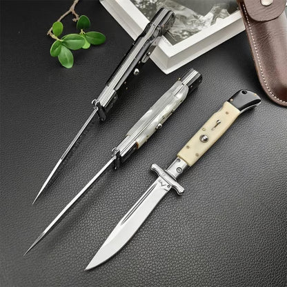 440C Stainless Steel Outdoor Folding Knife 4.1-Inch with Durable Shell Resin Handle🗡️